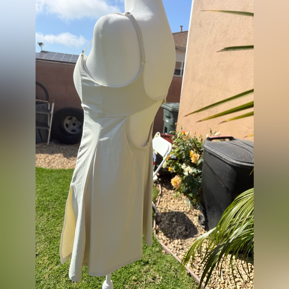 Cream Spaghetti Strap Dress